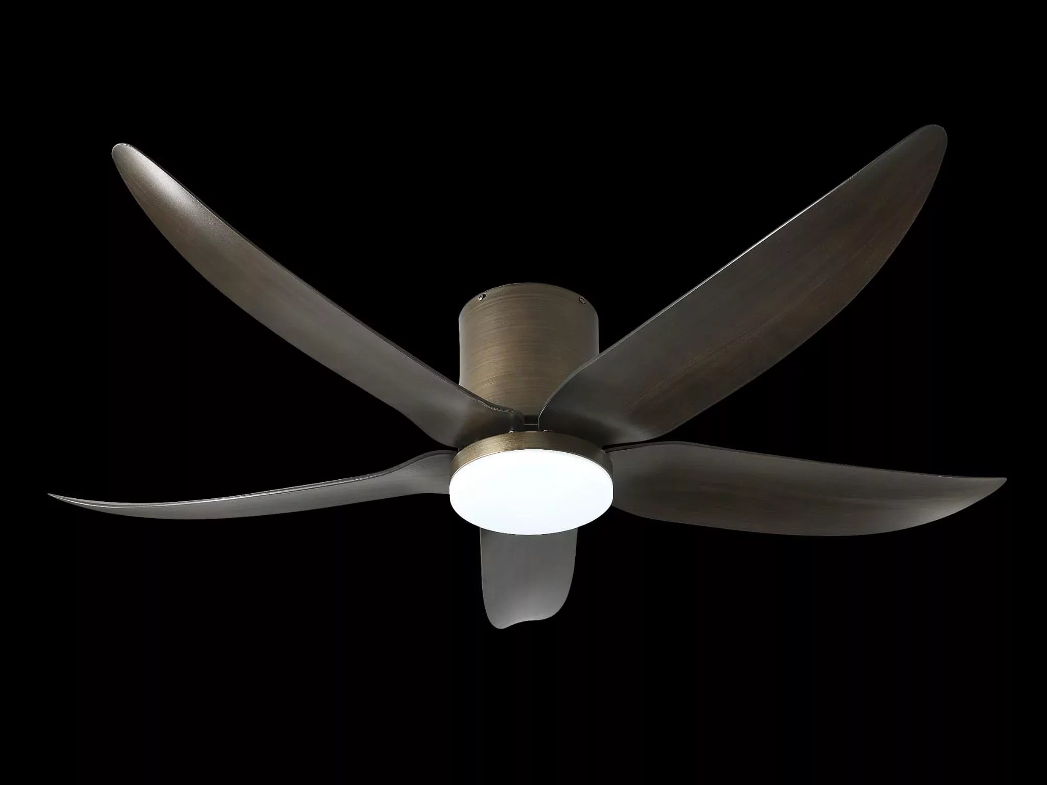 Black 5-blades ceiling fan with light - Bestar vito