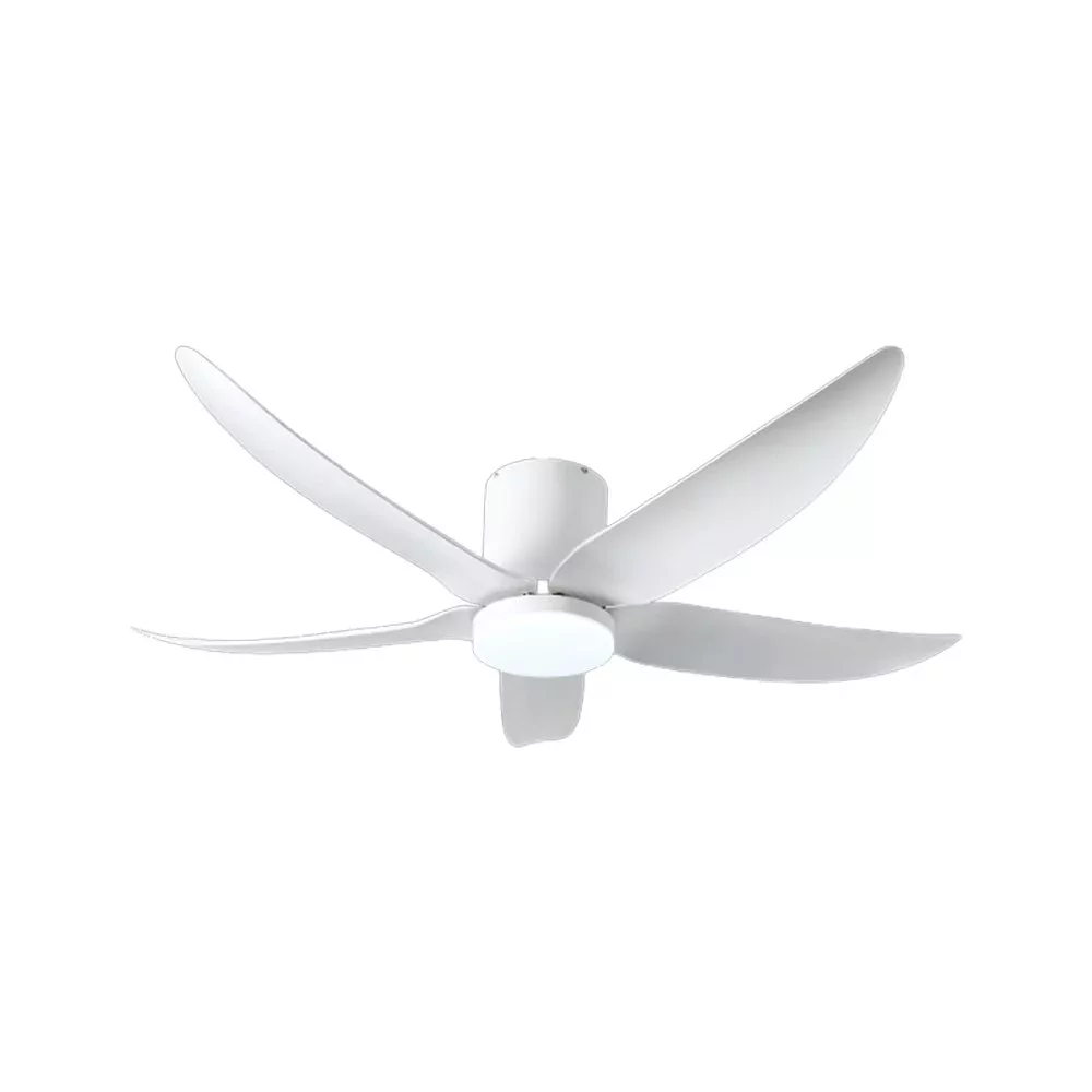White 5-blades ceiling fan with light - Bestar vito