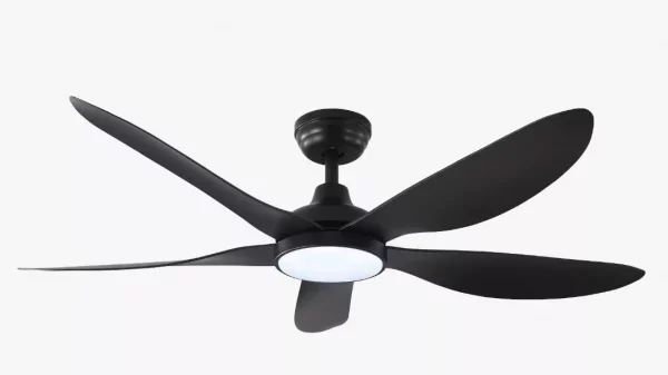 black 5 blades ceiling fan with remote/light dimmer