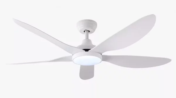 white 5 blades ceiling fan with remote/light dimmer