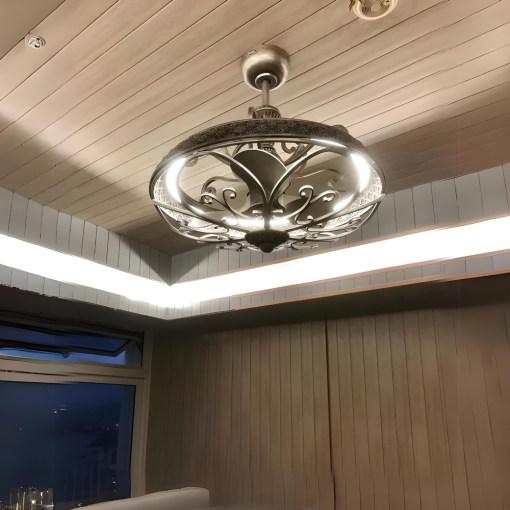 Queen LED Chandelier Round Living room Dining room Ceiling Fan