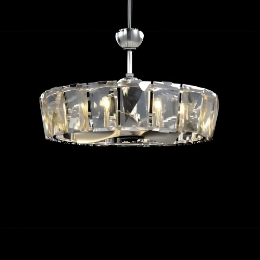 Crystal Ceiling Fan Indoor Modern Luxury Round Lighting Chandelier For Living Room